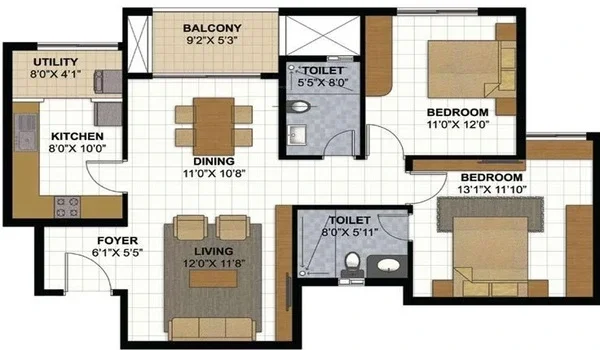 Featured Image of 2bhk Floor Plan Prestige Park View